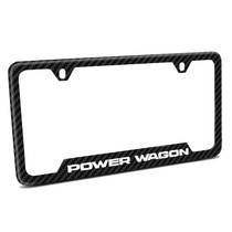 RAM Power Wagon Black Carbon Fiber Texture ABS Plastic 50 States License Plate Frame