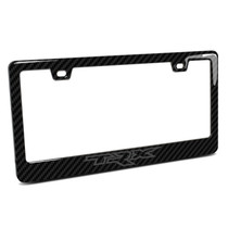 RAM 1500 TRX in 3D Gray Letters on Real Carbon Fiber ABS Plastic License Plate Frame