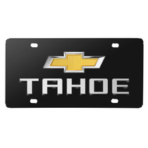 Chevrolet Tahoe 3D Dual Logo Black Stainless Steel License Plate