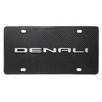 GMC Denali 3D Logo on Real Black Carbon Fiber License Plate