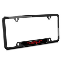 RAM 1500 TRX in Red Black Nameplate Insert Black Stainless Steel License Plate Frame