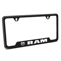 RAM New Black Carbon Fiber Texture ABS Plastic 50 States License Plate Frame
