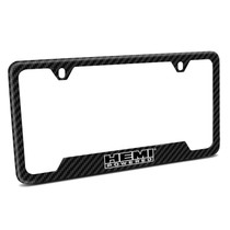 HEMI Powered Black Carbon Fiber Texture ABS Plastic 50 States License Plate Frame