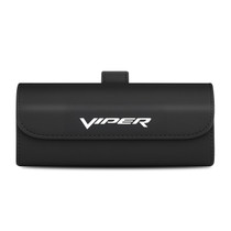Dodge Viper Black Leather Sunglass Case Car Sun Visor Mount Clip