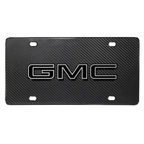 GMC Black Inlay 3D Logo on Real Black Carbon Fiber License Plate