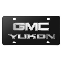 GMC Yukon 3D Dual Logo Black Stainless Steel License Plate