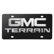 GMC Terrain 3D Dual Logo Black Stainless Steel License Plate