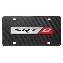Dodge SRT-8 3D Logo on Real Black Carbon Fiber License Plate