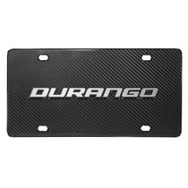Dodge Durango 3D Logo on Real Black Carbon Fiber License Plate