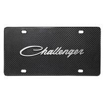 Dodge Challenger Classic 3D Logo on Real Black Carbon Fiber License Plate