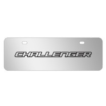 Dodge Challenger 3D Logo 12" x 4.25" European Look Chrome Half-Size Stainless Steel License Plate