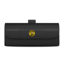 Dodge Supper-Bee in Yellow Black Leather Sunglass Case Car Sun Visor Mount Clip