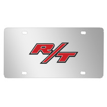 Dodge R/T 3D Logo Logo on Chrome Stainless Steel License Plate