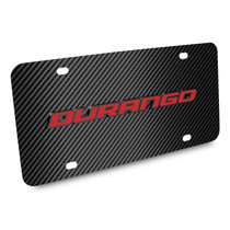 Dodge Durango in Red 3D Logo Black Carbon Fiber Patten Steel License Plate