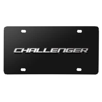 Dodge Challenger 3D Logo on Black Stainless Steel License Plate