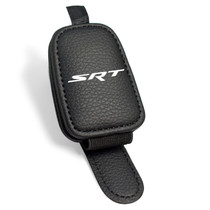 Dodge SRT Logo Rectangle Black Leather Magnetic Sunglass Holder Car Sun Visor Mount Clip