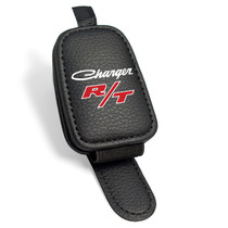 Dodge Charger R/T Classic Rectangle Black Leather Magnetic Sunglass Holder Car Sun Visor Mount Clip