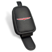 Jeep Trailhawk Rectangle Black Leather Magnetic Sunglass Holder Car Sun Visor Mount Clip