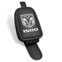 RAM 1500 Rectangle Black Leather Magnetic Sunglass Holder Car Sun Visor Mount Clip