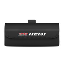 HEMI 392 Black Leather Sunglass Case Car Sun Visor Mount Clip