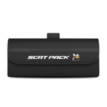 Dodge Scat-Pack Black Leather Sunglass Case Car Sun Visor Mount Clip