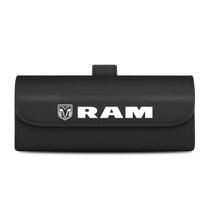 RAM Black Leather Sunglass Case Car Sun Visor Mount Clip