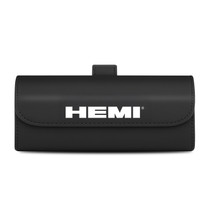 HEMI Black Leather Sunglass Case Car Sun Visor Mount Clip