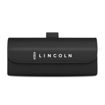 Lincoln Black Leather Sunglass Case Car Sun Visor Mount Clip