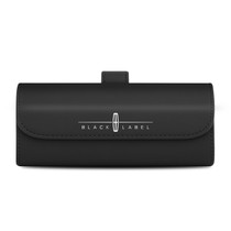Lincoln Black Label Black Leather Sunglass Case Car Sun Visor Mount Clip