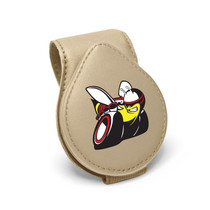 Dodge Scat-Pack Beige Leather Magnetic Sunglass Holder Car Sun Visor Mount Clip