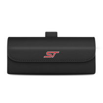 Ford ST Black Leather Sunglass Case Car Sun Visor Mount Clip