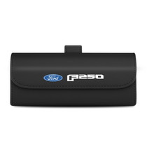 Ford F-250 Black Leather Sunglass Case Car Sun Visor Mount Clip