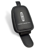 Lincoln Continental Rectangle Black Leather Magnetic Sunglass Holder Car Sun Visor Mount Clip