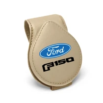 Ford F-150 2015 up Beige Leather Magnetic Sunglass Holder Car Sun Visor Mount Clip