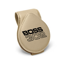 Ford Boss 302 Beige Leather Magnetic Sunglass Holder Car Sun Visor Mount Clip