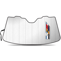 Cadillac V Logo Logo Universal Fit Enforced Stand-Up Auto Windshield Sun Shade at Standard Size 54"x 27.5"