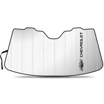 Chevrolet Black Logo Logo Universal Fit Enforced Stand-Up Auto Windshield Sun Shade at Standard Size 54"x 27.5"