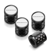Ford Maverick White on Black Carbon Fiber Barrel Aluminum Tire Valve Stem Caps