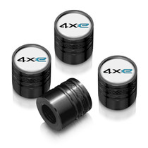 Jeep 4xe in-White on Black Cylinder-Style Premium Aluminum Tire Valve Stem Caps