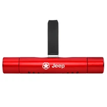 Jeep Star Logo Red Aluminum Car Vent Air Freshener Clip with adjustable window and 10 Refill Sticks