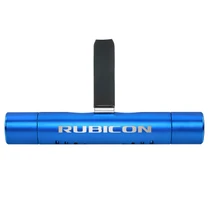 Jeep Rubicon Wrangler Blue Aluminum Car Vent Air Freshener Clip with adjustable window and 10 Refill Sticks
