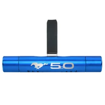 Ford Mustang GT 5.0 Blue Aluminum Car Vent Air Freshener Clip with adjustable window and 10 Refill Sticks