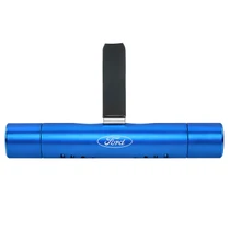 Ford Logo Blue Aluminum Car Vent Air Freshener Clip with adjustable window and 10 Refill Sticks