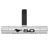 Ford Mustang GT 5.0 Silver Aluminum Car Vent Air Freshener Clip with adjustable window and 10 Refill Sticks