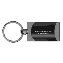 Dodge Dart Two Tone Gun-Metal Rectangular Key Chain Key Fob
