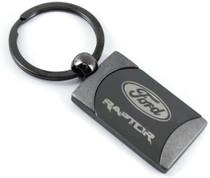 Ford F150 Raptor Two Tone Gun-Metal Rectangular Key Chain Key Fob