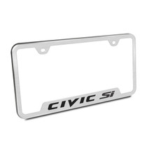 Honda Civic Si Brushed Steel Auto License Plate Frame