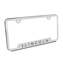 Lincoln Brushed Steel Auto License Plate Frame