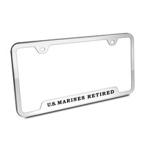 US Marine Corps Retired Initials 50 States Chrome Stainless Steel License Plate Frame