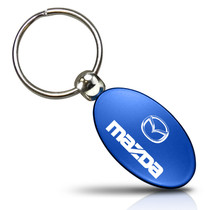 Mazda Blue Aluminum Oval Key Chain